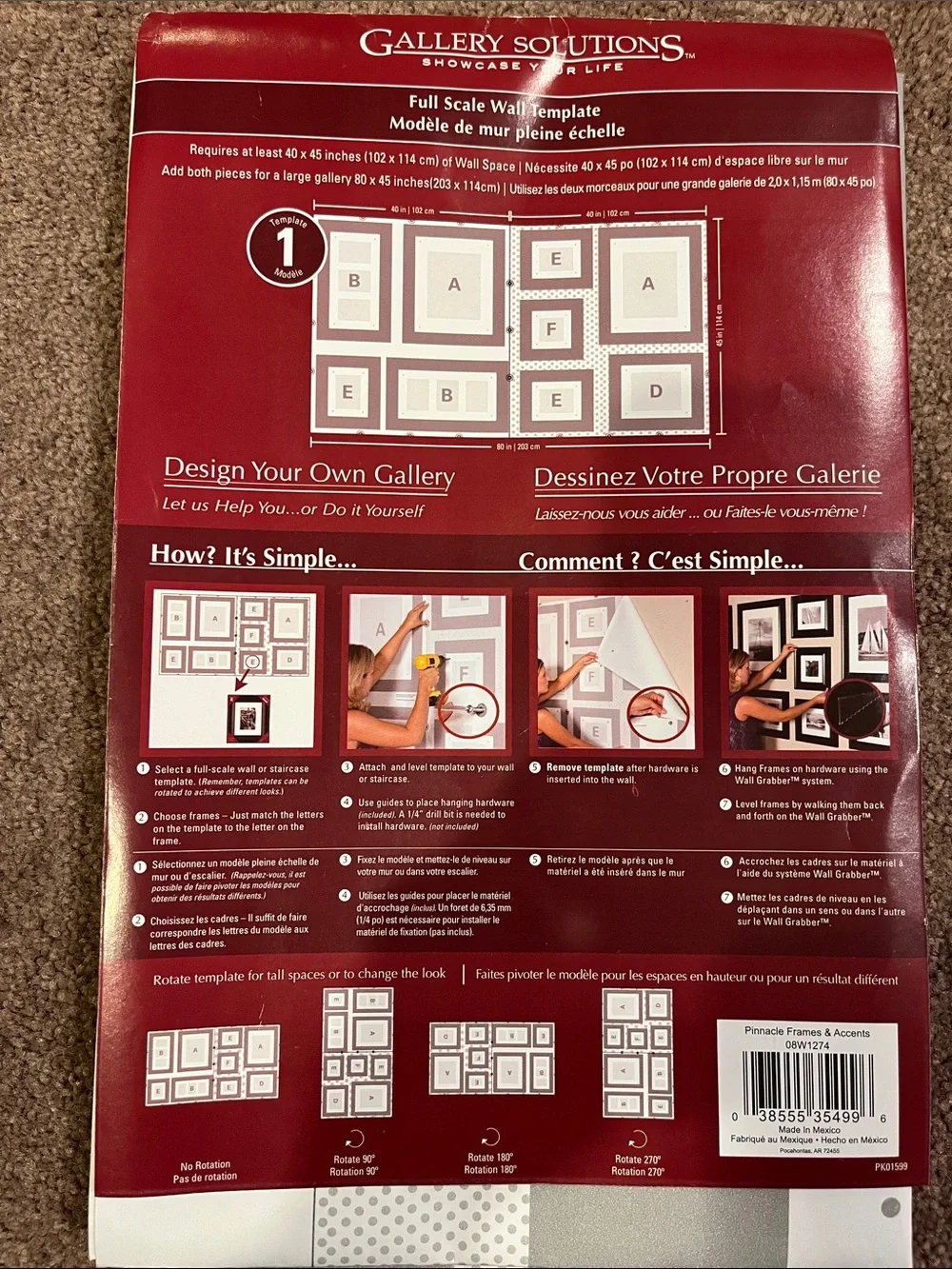 Gallery Solutions Full Scale Wall Template - Red #1